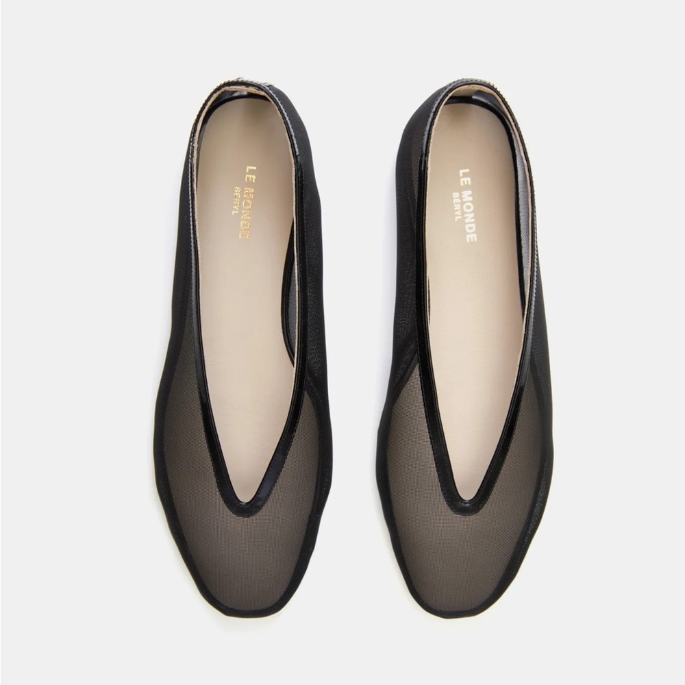 Le Monde Beryl Luna Slipper ballet flats in Black Mesh